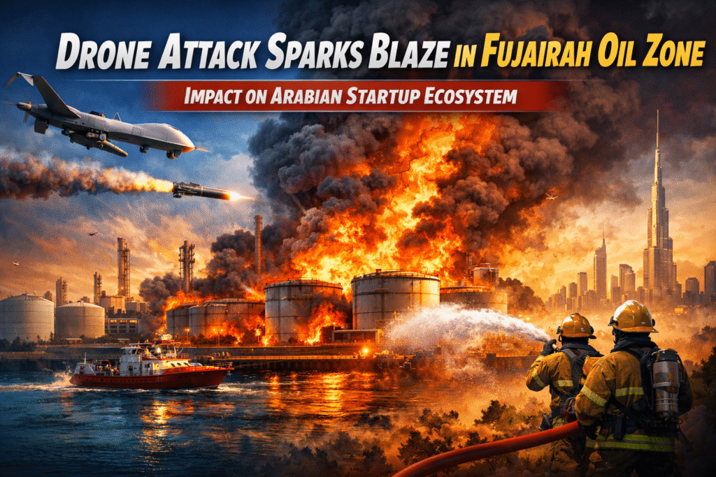 Fire in Fujairah Oil Zone After Drone Attack | Impact on Arabian Startup Ecosystem